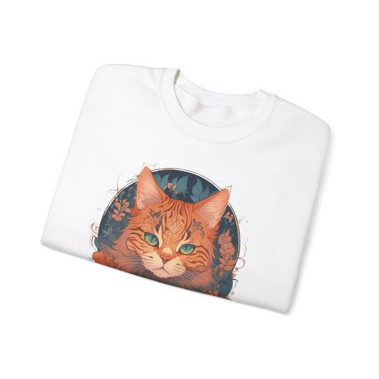 Garden Gaze Cat Petals and Paws Sweatshirt - Blooming Cat