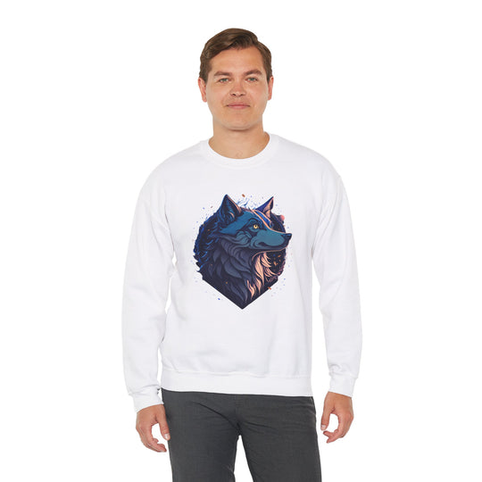 Lone Wolf Majesty Sweatshirt- Vibrant Wilderness