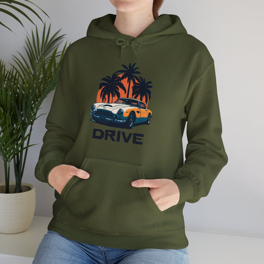 Drive in Paradise Classic Car Tropical Hoodie - Classic Sports Car Series