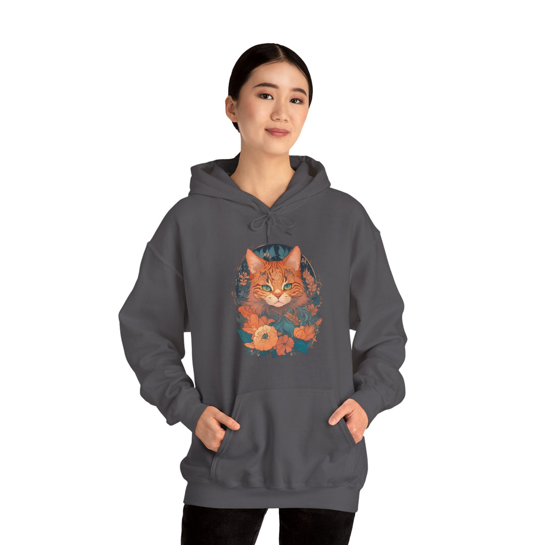 Garden Gaze Cat Petals and Paws Hoodie - Blooming Cat