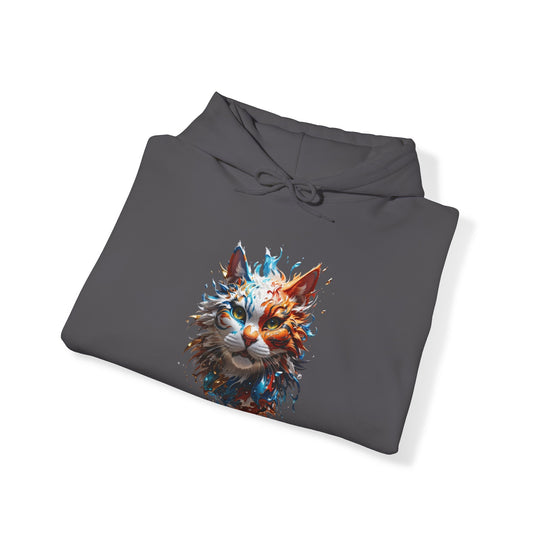 Marine Meow Aqua Purr Hoodie - Cat Splash