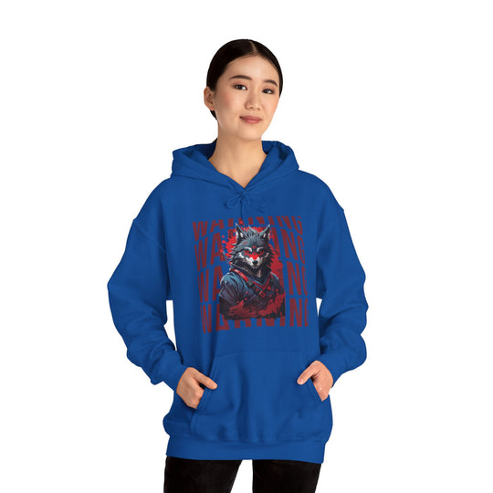 Warning! Warrior Wolf Hoodie - Majestic Wolf