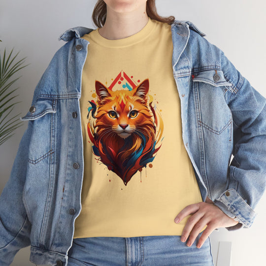 Flame Spirit Cat T-Shirt - Wildfire Whiskers