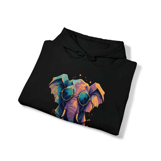 Chill Elephant Hooded Sweatshirt - Wave Fusions