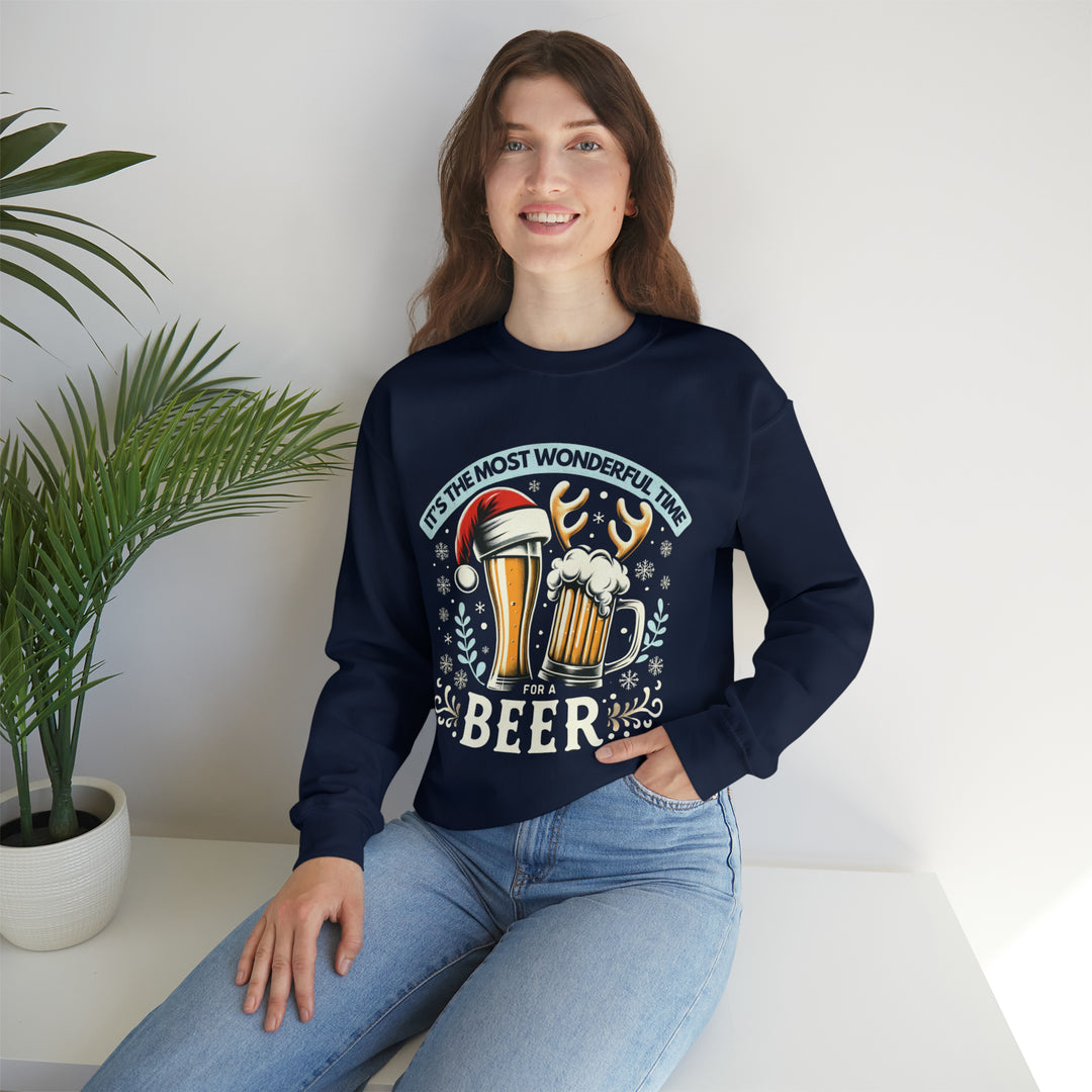 Wonderful Time For A Beer Unisex Sweatshirt - Wave Fusions