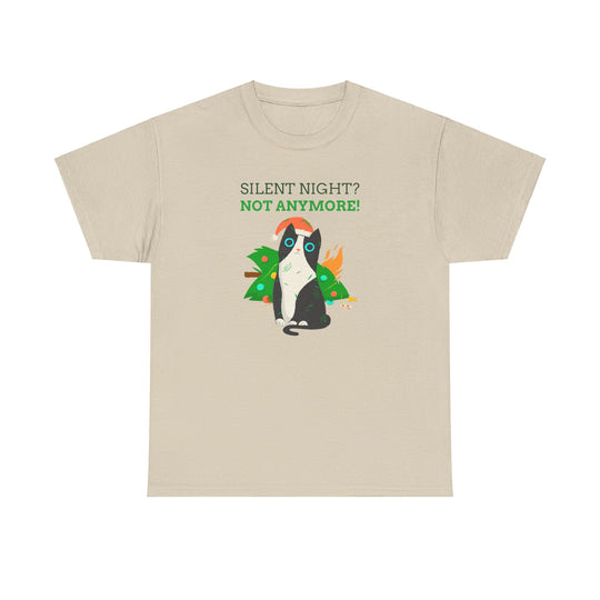 Silent Night Chaos Cat Christmas Tee