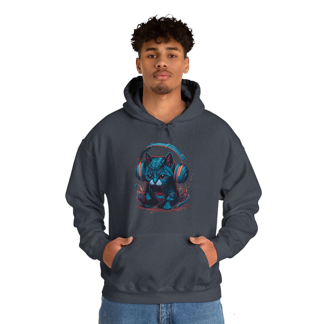 Cat with headset Unisex Hooded Sweatshirt