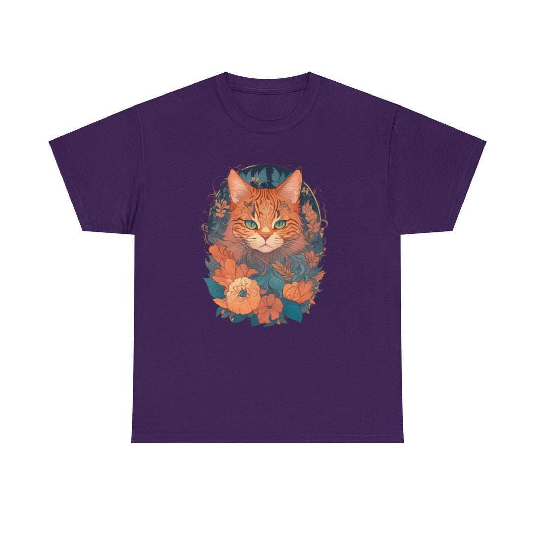 Garden Gaze Cat Petals and Paws T-shirt - Blooming Cat