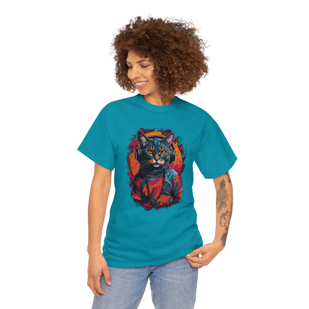 Rhythm and Purr Cat T-Shirt - Tune In Style