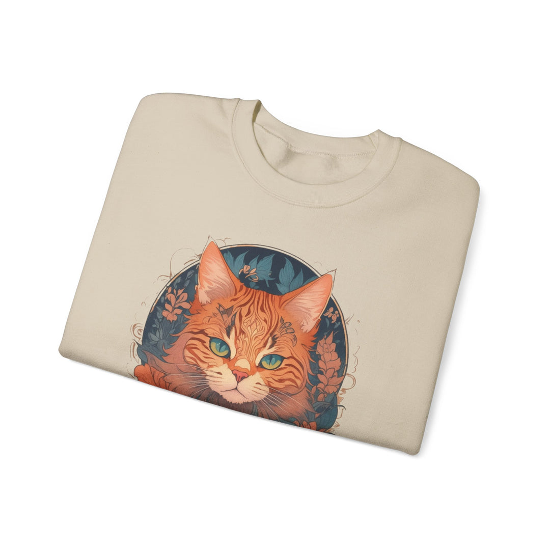 Garden Gaze Cat Petals and Paws Sweatshirt - Blooming Cat