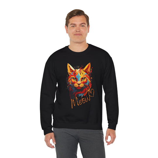 Abstract Meow Cat Sweatshirt - Palette of Purr