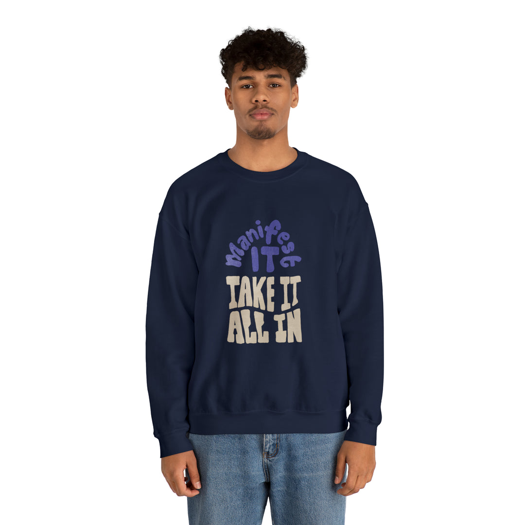 Manifest It Unisex Heavy Blend™ Crewneck Sweatshirt - Wave Fusions