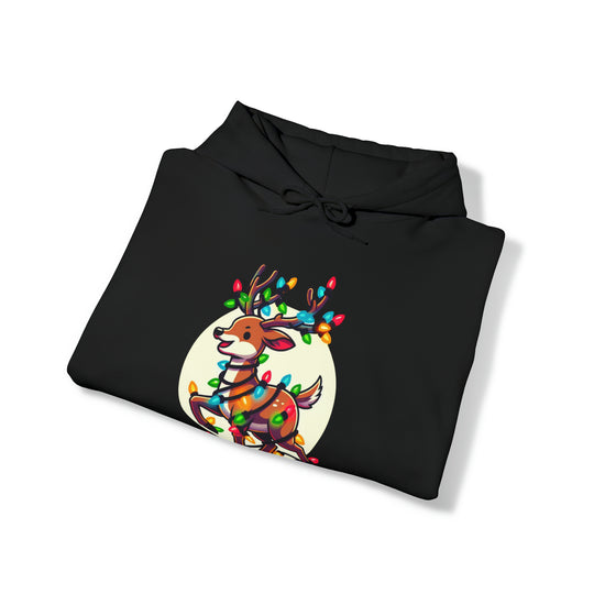 Reindeer Radiance Christmas Cheer Unisex Hoodie - Wave Fusions