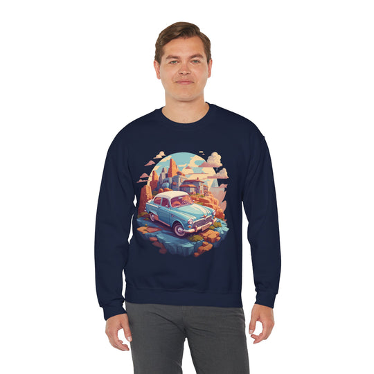 Vintage Car Sky City Sweatshirt - Vintage City Fashion