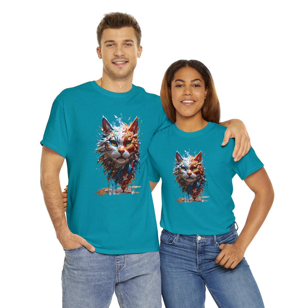 Marine Meow Aqua Purr T-shirt - Cat Splash