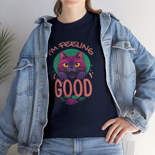 Feelin' Good Feline T-Shirt - Vibrant Vibes Cat