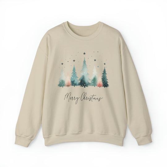 Stars & Snow Cute Christmas Trees Unisex Sweatshirt - Wave Fusions