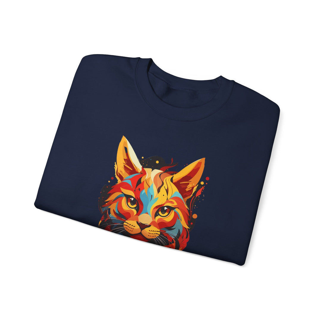 Abstract Meow Cat Sweatshirt - Palette of Purr