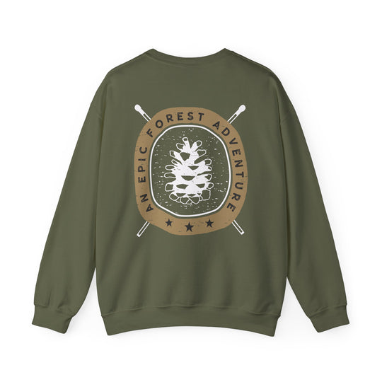 Epic Forest Wanderer Sweatshirt - Distressed Wilderness Badge Design