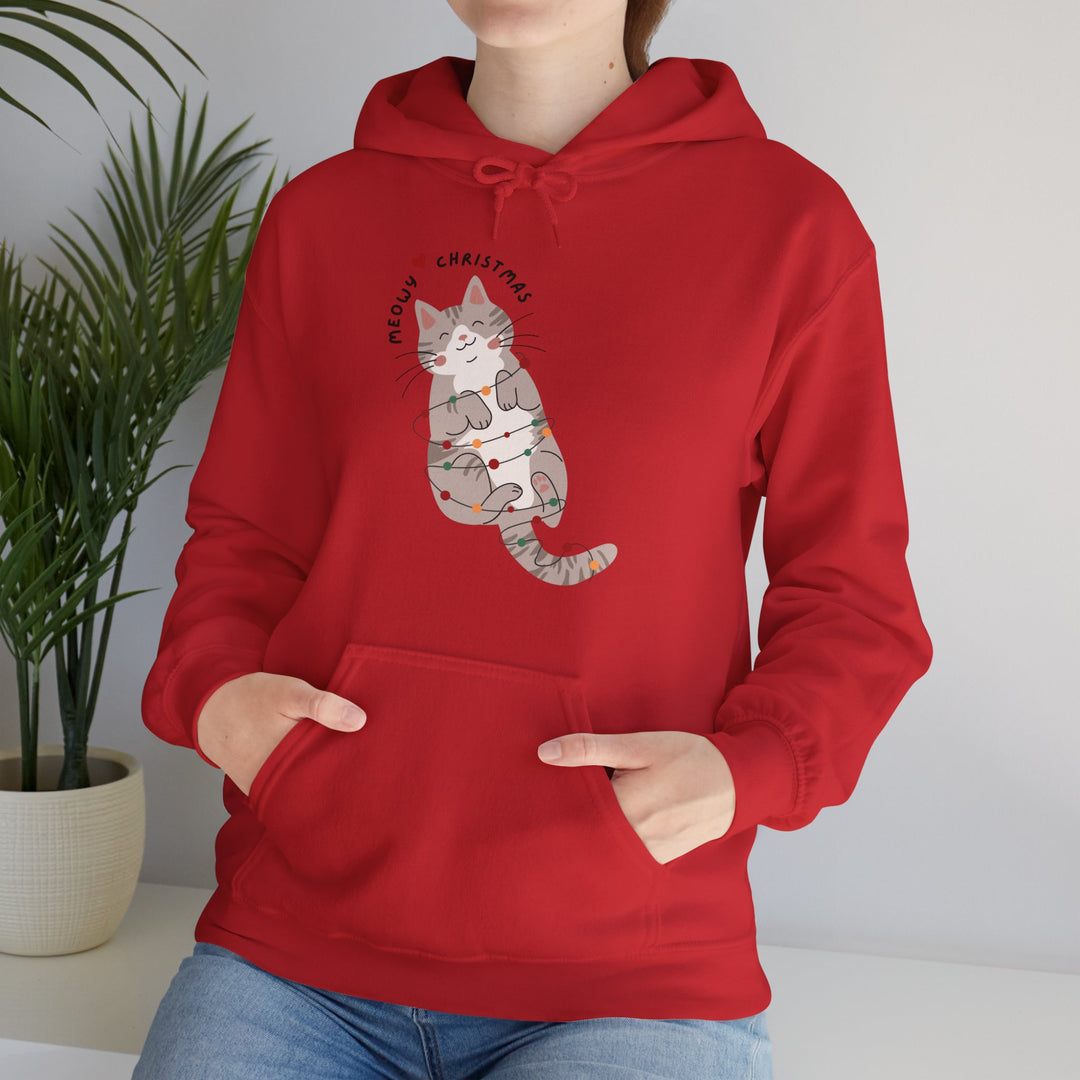 Meowy Christmas Unisex Hoodie - Wave Fusions