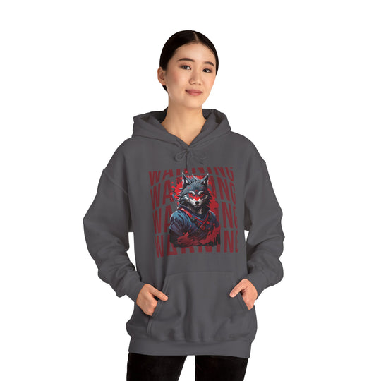 Warning! Warrior Wolf Hoodie - Majestic Wolf