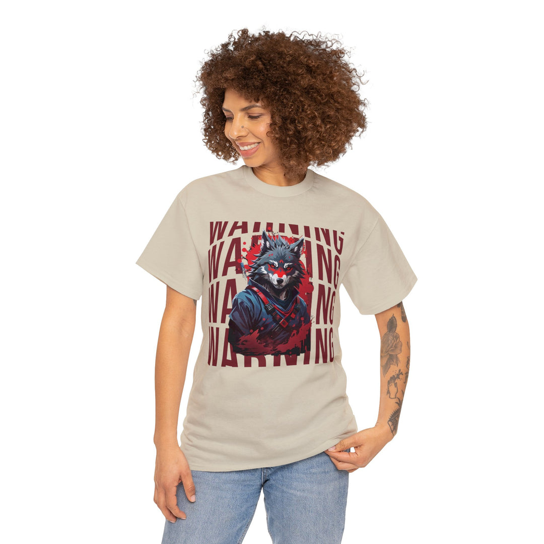 Warning! Warrior Wolf T-shirt - Majestic Wolf