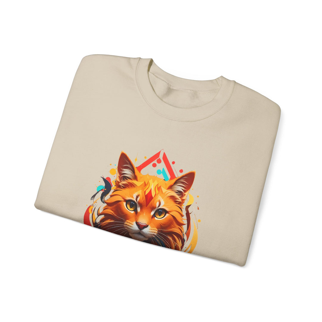 Flame Spirit Cat Sweatshirt - Wildfire Whiskers