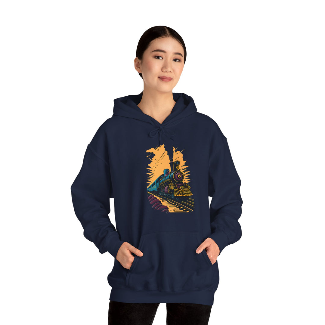 Vintage Train Railroad Journey Hoodie - Journey Through Time