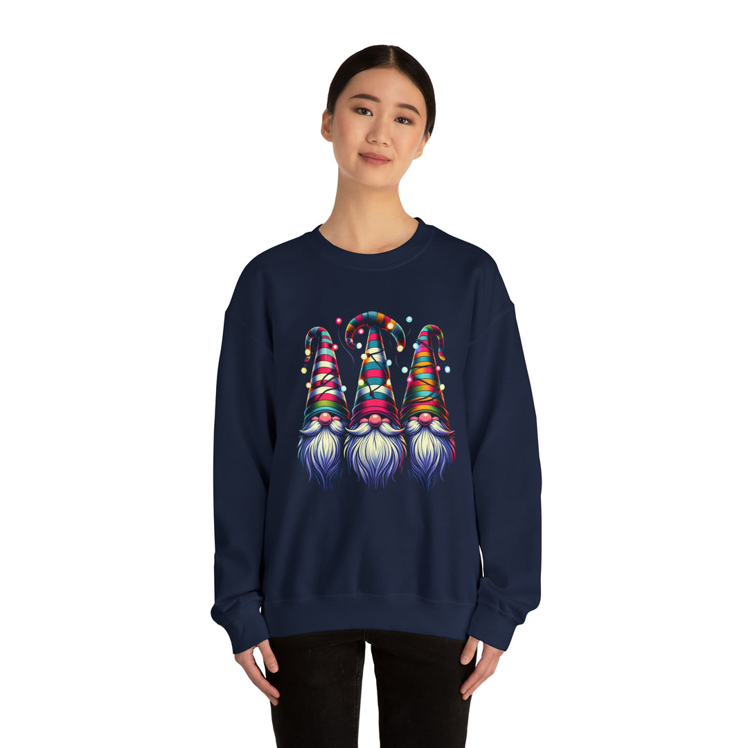 Festive Gnomes in Twinkling Hats Unisex Sweatshirt - Wave Fusions