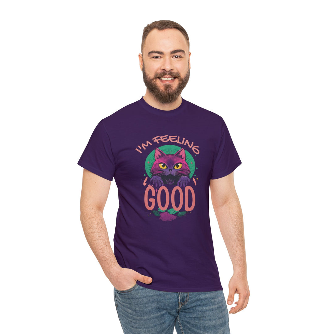 Feelin' Good Feline T-Shirt - Vibrant Vibes Cat