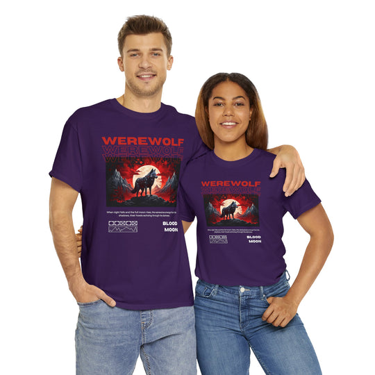 Blood Moon Werewolf T-Shirt - Moonlit Mountain Lore