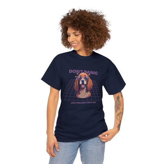 Don't Panic Just Follow The Flow Dog  T-shirt - Chill Wear