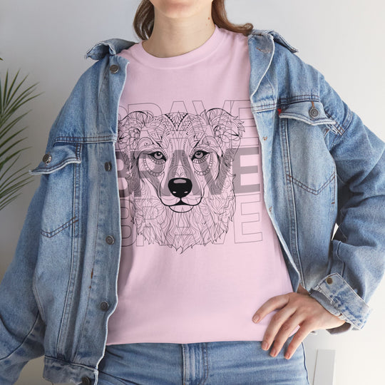 Brave Dog Tribal Canine T Shirt - Mythical Mutt