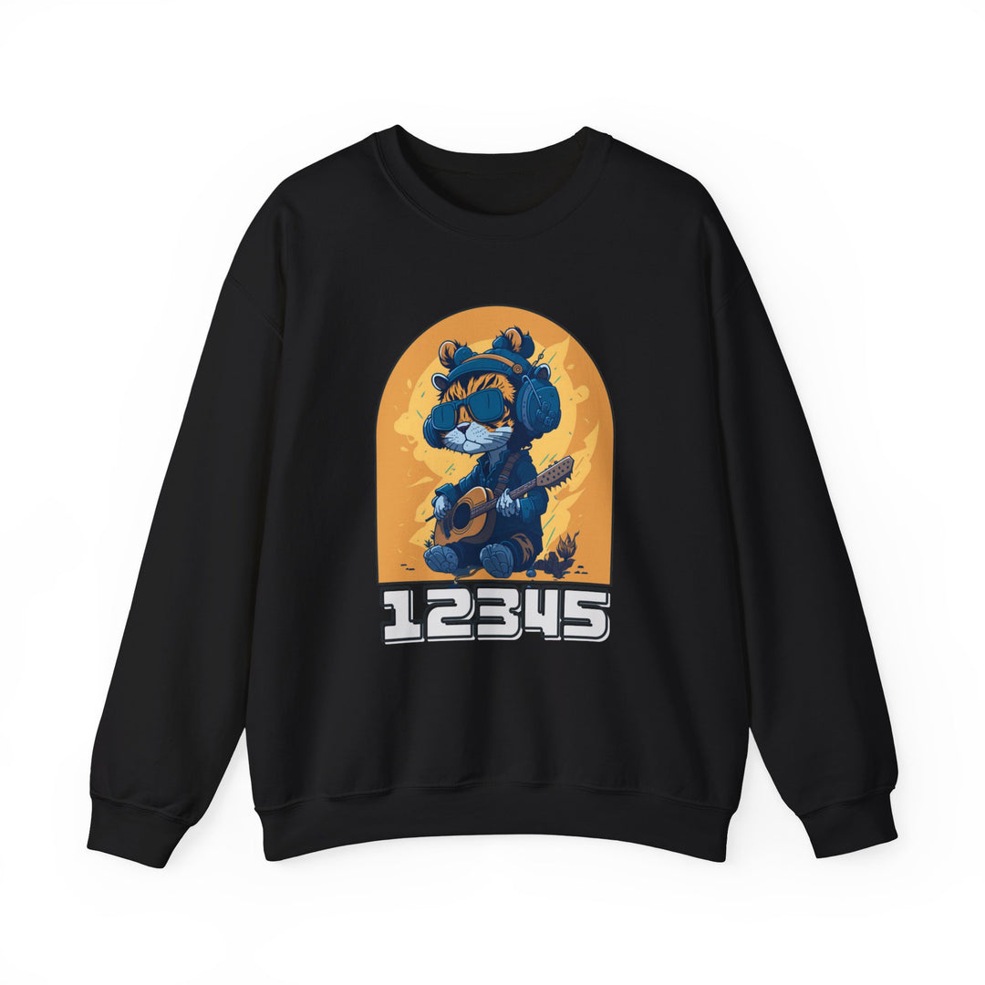 Guitar Cat Sweatshirt - Rhythmic Feline