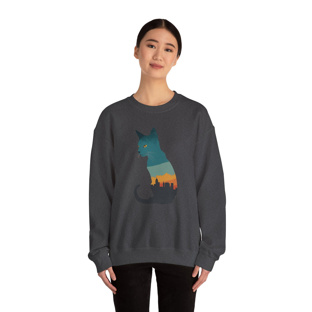 Cityscape Cat Hoodie Sweatshirt - Metropolitan Purr Line