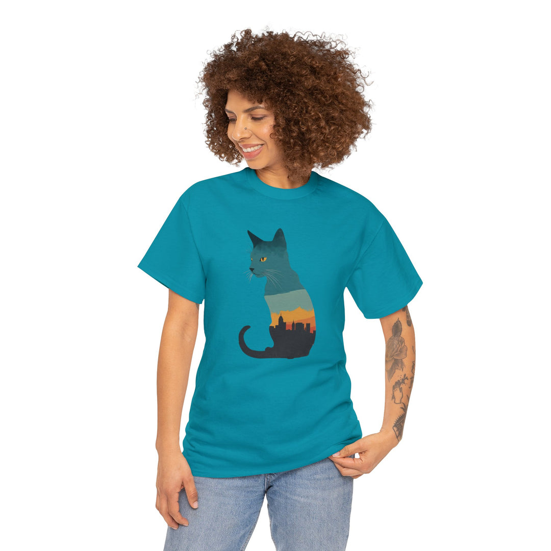 Cityscape Cat Hoodie T-shirt - Metropolitan Purr Line