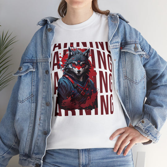 Warning! Warrior Wolf T-shirt - Majestic Wolf