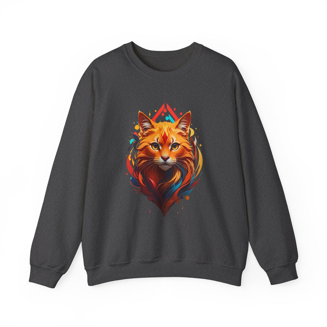 Flame Spirit Cat Sweatshirt - Wildfire Whiskers