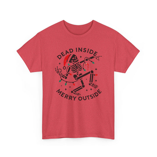 Dead Inside Merry Outside Skeleton Tee