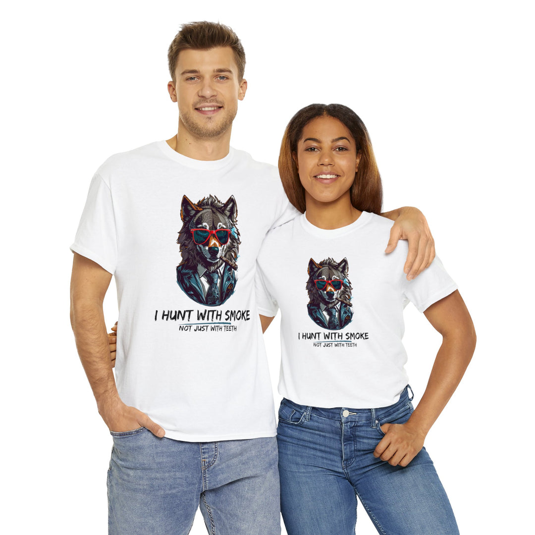 Cool Wolf Legend T-Shirt - I Hunt With Smoke Not Just With Teeth