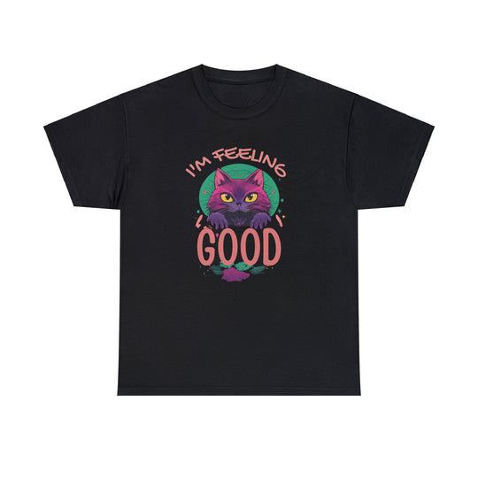 Feelin' Good Feline T-Shirt - Vibrant Vibes Cat