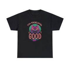 Feelin' Good Feline T-Shirt - Vibrant Vibes Cat