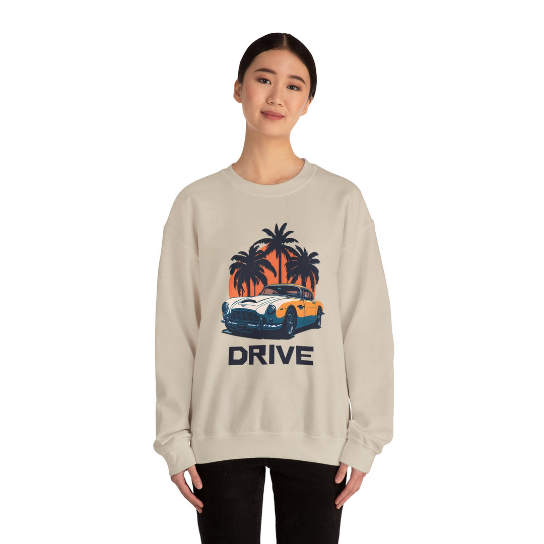 Drive in Paradise Classic Car Tropical Sweatshirt - Classic Sports Car Series