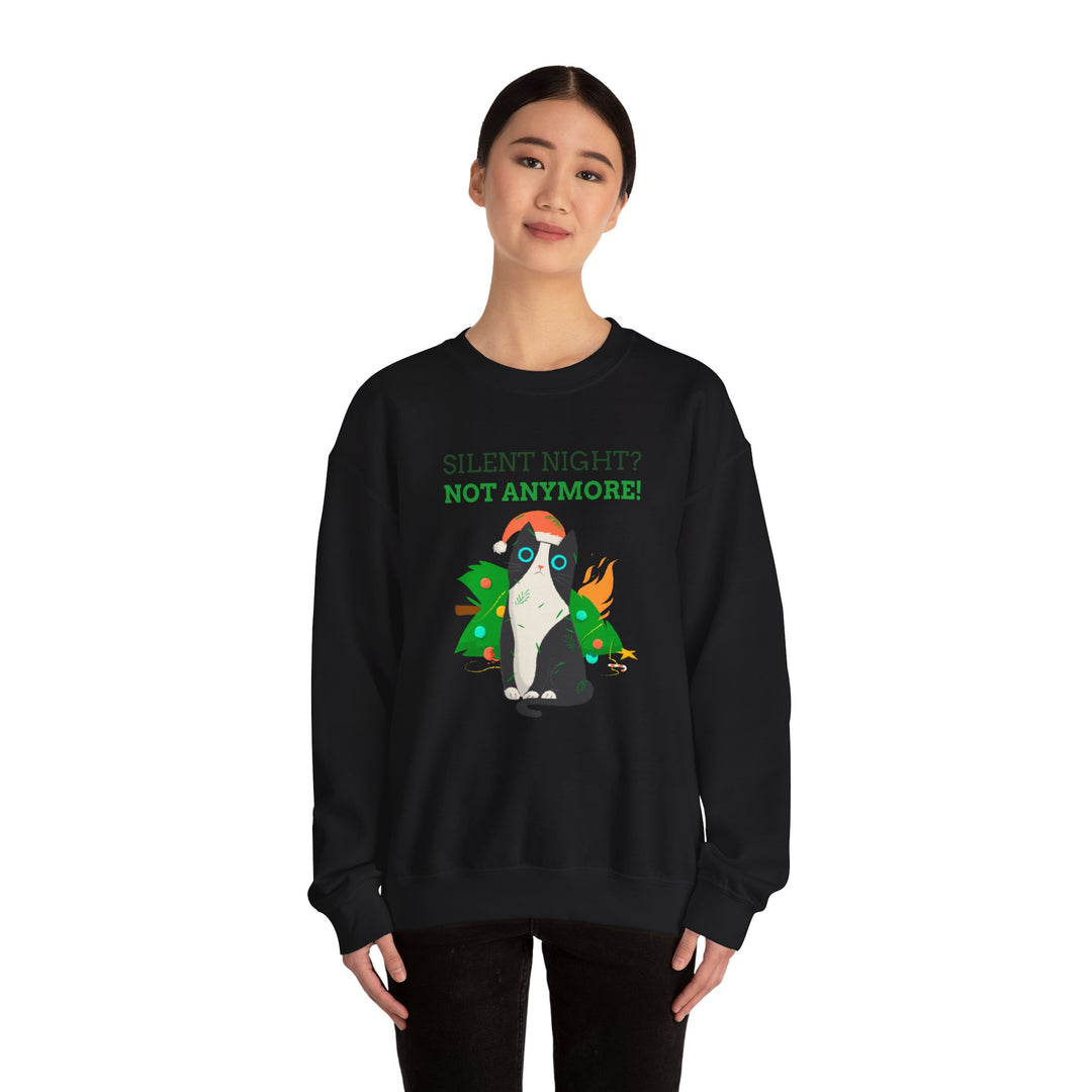 Silent Night Chaos Cat Christmas Sweatshirt