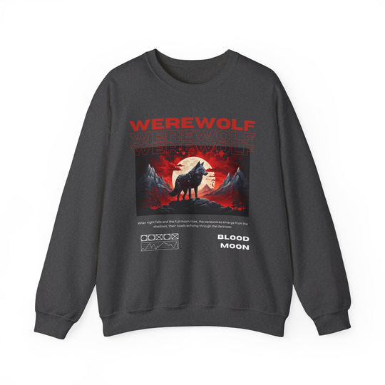 Blood Moon Werewolf Sweatshirt- Moonlit Mountain Lore