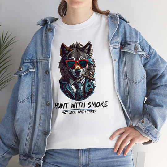 Cool Wolf Legend T-Shirt - I Hunt With Smoke Not Just With Teeth