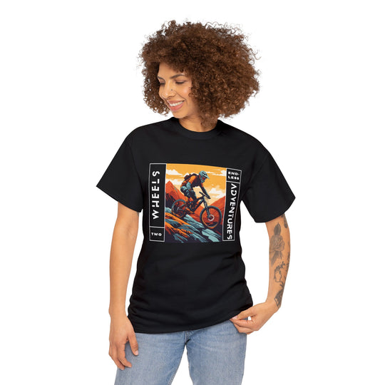 Two Wheels, Endless Adventure Unisex T Shirt - Wave Fusions