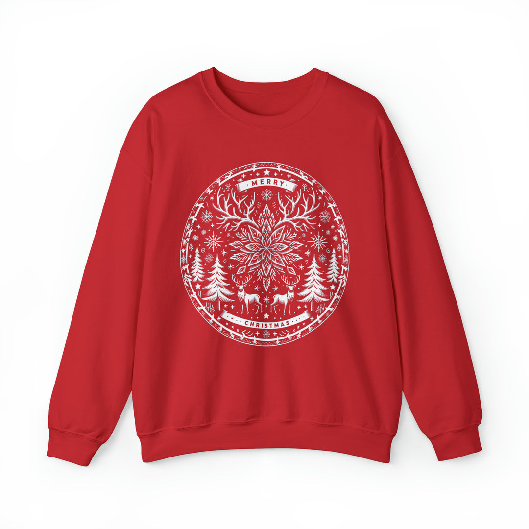 Snowflake Majesty Christmas Medallion Unisex Sweatshirt - Wave Fusions