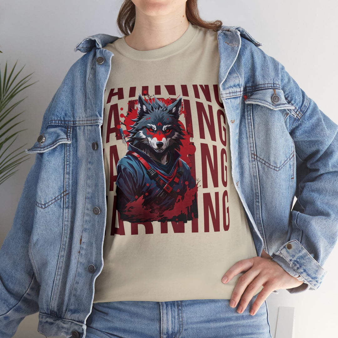 Warning! Warrior Wolf T-shirt - Majestic Wolf