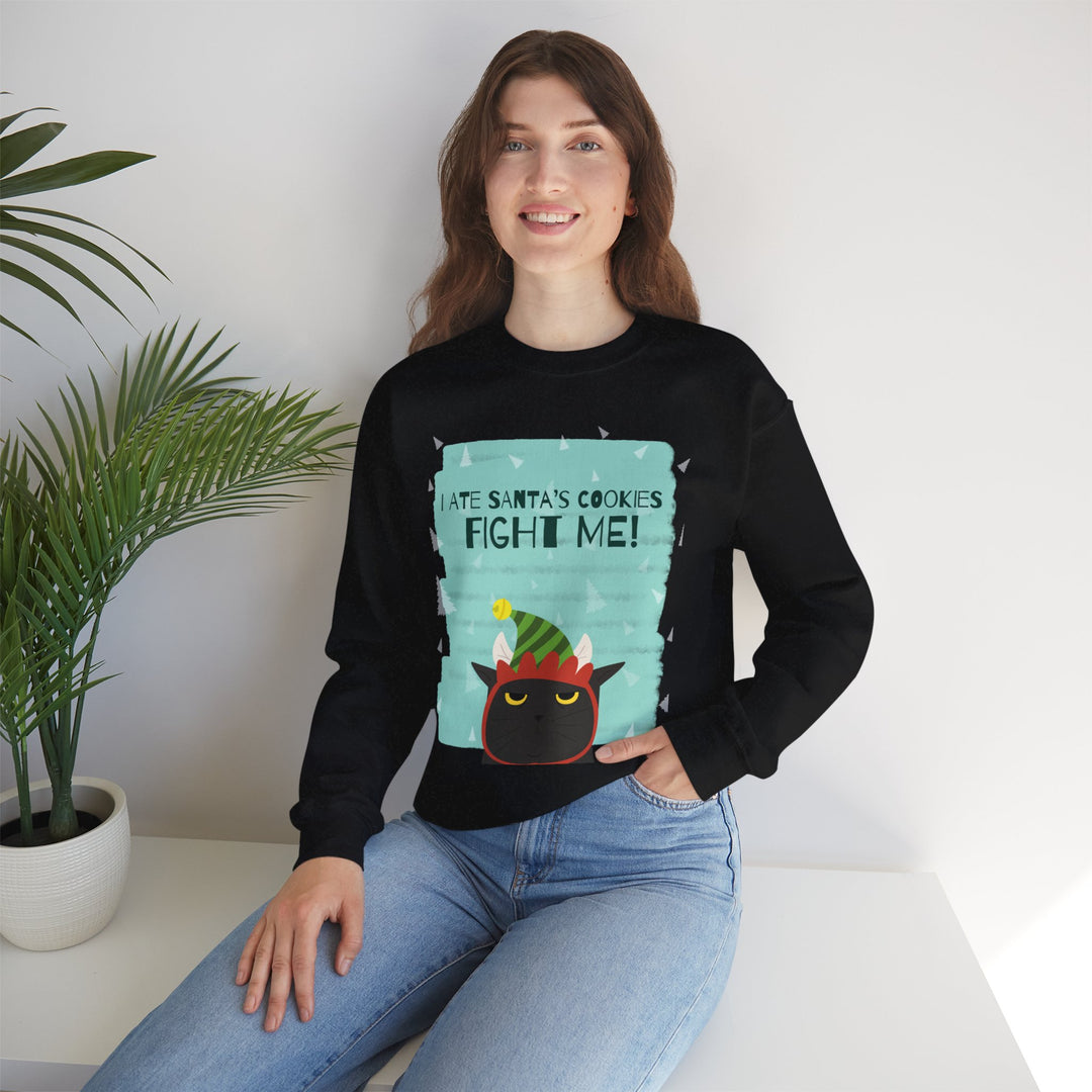 I Ate Santa's Cookies Funny Cat Sweatshirt